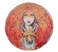 Tambor chamánico de mano tambor chamánico hecho a Tambor chamán de 9,85 pulgadas con diseño de lobo y belleza, tambor de mano, tambor siberiano, tambor curativo, tambor chamán vegetariano for amantes