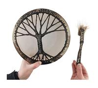 Tambor chamánico de mano tambor chamánico hecho a Tambor chamánico creativo Pandereta del árbol de la vida Tambor etéreo Adorno de tambor creativo Tambor de lengüeta Tambores de marco hechos a mano