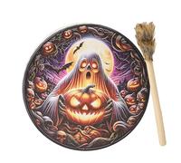 Tambor chamánico hecho a mano, instrumento de meditación de tambor de mano, tambores chamánicos sanadores de sonido, instrumento espiritual de 10 pulgadas, tambor de Halloween, decoración de