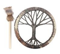 Tambor Chamánico Tambor Chamánico Hecho a Mano con Palillo de Tambor Tambor Siberiano de Madera de Cuero Decoración del Hogar para Amantes de la Música (Diosa)