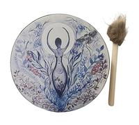 Tambor chamánico Tambor de mano hecho a mano con forma de árbol de la vida, 25 cm, tambor musical con baquetas, tambor etéreo de sobremesa, tambor for adultos