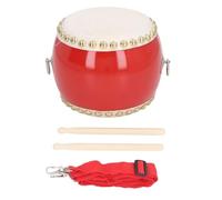 Tambor chino de plástico de piel de oveja de madera de arce color rojo tambor de percusión para niños con correa ajustable y palos