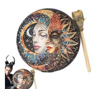 Tambor creativo y chamánico, tambor tótem y de luna de faraón egipcio de 10 pulgadas