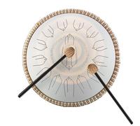 Tambor de acero de 14 pulgadas y 15 notas, con ecualizador, pastilla integrada (conexión directa a altavoces), cara de titanio y fondo de madera maciza, estuche y baquetas.(White)