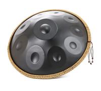 Tambor De Acero De 9/10/12 Notas, Handpan, Handpan Drum, Tongue Drum, Pandereta De 22 Pulgadas, Instrumento De Percusión Profesional, 440 Hz/432 Hz Hand Pan Con Soporte Para Tambor Handpan(Black,10 No