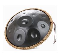 Tambor De Acero De 9/10/12 Notas, Handpan, Handpan Drum, Tongue Drum, Pandereta De 22 Pulgadas, Instrumento De Percusión Profesional, 440 Hz/432 Hz Hand Pan Con Soporte Para Tambor Handpan(Black,12 No
