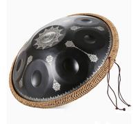 Tambor De Acero De 9/10/12 Notas, Handpan, Handpan Drum, Tongue Drum, Pandereta De 22 Pulgadas, Instrumento De Percusión Profesional, 440 Hz/432 Hz Hand Pan Con Soporte Para Tambor Handpan(Mandala,9 N