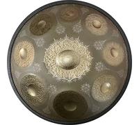 Tambor de acero forjado a mano, 22 pulgadas, 9 notas D Percusión de tambor de mano pesada menor con bolsa de transporte, mazos, soporte, regalo for entusiastas de la música y principiantes
