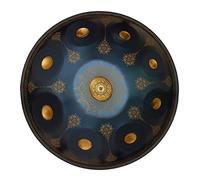 Tambor de acero Handpan de 22 pulgadas, 9 notas D Percusión de tambor pesado menor con bolsa de transporte, soporte, regalo para la música entusiasta y principiantes, azul - Royal Garden Series