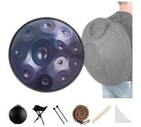 Tambor De Acero Handpan De 432 Hz/440 Hz Para Adultos, Con Funda Blanda, Mazos De Handpan, Soporte De Handpan Y Pegatinas De Notas, Instrumento De Percusión Manual Para Acampar, Meditar O Hacer Yoga(B