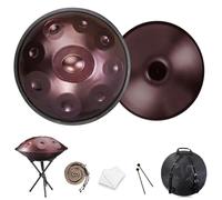 Tambor De Acero para Handpan De 432Hz/440Hz Instrumento de Percusión en D Menor Handpan Drum para Yoga y Meditación Steel Drum con Funda Blanda, Baquetas y Soporte(Morado,432HZ/12Note)