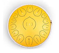 Tambor de acero para lengua, 14 pulgadas de diámetro, 15 notas, tambor de acero, percusión manual, mazos musicales, instrumentos para exteriores, interiores, adultos, meditación,yoga,curación