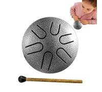 Tambor de acero para niños, tambor de lluvia - Instrumentos de tambor de meditación de mano de 6 notas | Tambor de lluvia de 3 pulgadas para principiantes, familias, amigos, adultos, educación