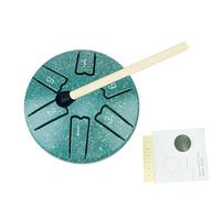 Tambor de acero para niños, tambor de tanque A-Key, meditación de 6 notas de 3 pulgadas, instrumento de acero con mazo de libro de música, promueve el sueño y la relajación