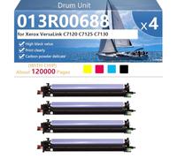 Tambor de Alto Rendimiento 013R00688 Tambor de Repuesto para Xerox VersaLink C7120 C7125 C7130 Impresoras, 120000 Páginas, Impresión en Negro Nítida,BCMY-1 Pack