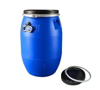 Tambor de barril de almacenamiento de plástico con tapa y anillo de cierre, contenedor de almacenamiento industrial for envío, diseño hermético, capacidad de 60 litros(30L)