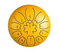 Tambor de chakras personalizado for curación: tambor de lluvia de 11 notas de 6 pulgadas con guía, ideal for regalar(Gold)