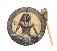 Tambor de chamán egipcio, música espiritual, luna espiritual, marco de faraón, ceremonial hecho a mano de 10 pulgadas con , mano ritual de la de para curación y meditación con sonido