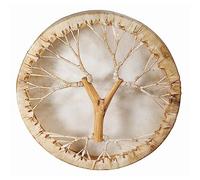 Tambor de chamán, piel de cabra de 40 cm de diámetro con asa de marco estilo árbol en mysevendo set, piel redonda de cabra de tambor chamán, incluye palo