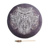 Tambor de chamán | Tambor espiritual de mano | Chamánico hecho a mano, tambores de luna de alquimia de chamán, símbolo de la música espiritual siberiana, mazo de madera vintage incluido suministros de