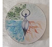 Tambor De Chamánica - Bombo Siberiano Hecho A Mano, Instrumento Espiritual De Cuero, Herramienta De Reflexión De Meditación, Decoración De Música Curativa De Sonido/Tambor Chamán Espiritual Co