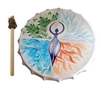 Tambor de Diosa hecho a mano - Tambor Ancestral con strikers, Tambor Sagrado con Mazo/Tambor de Diosa Meditación de tambor de música espiritual, tambor curativo con percutor para prácticas espiritua