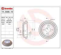 BREMBO 14.C008.10 Tambor de freno