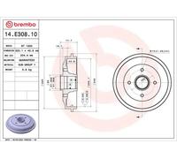 Tambor de freno 14.E308.10 BREMBO para CITROËN PEUGEOT