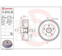 BREMBO 14.E310.50 Tambor de freno