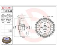 BREMBO 14.E312.50 Tambor de freno
