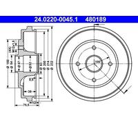 Tambor de freno 24.0220-0045.1 ATE para OPEL SUZUKI