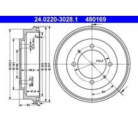 Tambor de freno 24.0220-3028.1 ATE para MITSUBISHI CARISMA CARISMA Sedán