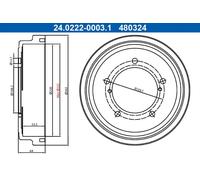 Tambor de freno 24.0222-0003.1 ATE para SUZUKI GRAND VITARA I GRAND VITARA II