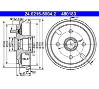 ATE Tambores De Freno Traseros Ø100mm Sin Rodamientos Para Daihatsu Move L6_ L9_