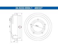 Tambor de freno ATE 24.0222-0004.1 para GRAND VITARA I (FT, HT) 2.5 1998-