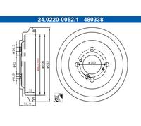 Tambor de freno barnizado 24.0220-0052.1 ATE para SUZUKI SWIFT IV