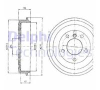 Tambor de freno BF275 DELPHI para BMW 3 3 Coupé 3 Descapotable 3 Compact