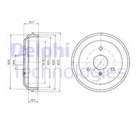 Tambor de freno BF465 DELPHI para SMART FORTWO Coupé FORTWO Cabrio CITY-COUPE
