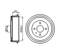 Tambor de freno Eje trasero 0 986 477 012 BOSCH para FORD SIERRA II Hatchback