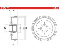 Tambor de freno DB4340 TRW para NISSAN NOTE MICRA III MICRA C+C III