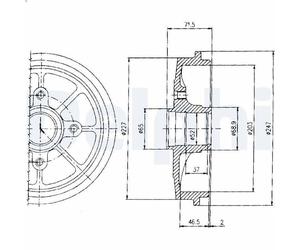 Tambor de freno DELPHI BF392 para PEUGEOT 206 Van 1.1 2002-2007