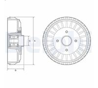 DELPHI BFR768 Tambor de freno