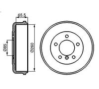 Tambor de freno para BOSCH 986 477 038 para CLASE G (W463) 2 1990-1993