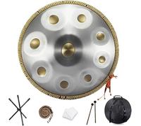 TAMBOR DE HANDPAN DE ACERO DE 9/10/12 NOTAS, 440 Hz/432 Hz, instrumento de percusión armónica de 22 pulgadas en re menor for sanación con sonido y meditación personal(Golden eye,9 Notes (440Hz))