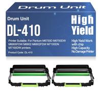 Tambor de Imagen DL-410 Compatible con M6700D M6802 y M7100DN para Pantum M6700D M6700DW y M6800FDW M6802 M6802FDW M7100DN y M7100DW Impresoras,2PC-Black