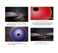 Tambor de la lengüeta de acero 14 pulgadas de 14 pulgadas Kit completo, Clave C, Percusión Psicoterapia, Regalo para principiantes y amantes del yoga (Color : Purple)