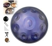 Tambor de Lengua 22 Pulgadas Re Menor, 432Hz/440Hz 9 Notas Handpan Drum, Tambor de mano de acero, Instrumento de música para adultos Steel Pan(Purple,432Hz)