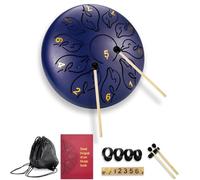 Tambor de lengua de 11 notas de 6 pulgadas, tambor de tongue de acero al carbono, tambor esencial portátil con bolsillo, partituras, pick de dedos y mazo para meditación, yoga, sanación sonora, lago