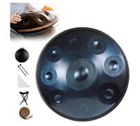 Tambor de Lengua de 9 tonos de acero de 22 pulgadas 432hz 440hz Handpan Drum Steel Tongue Drum para sanación del sonido meditación personal(Azul,432Hz)