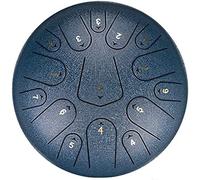 Tambor de lengua de acero, 12 pulgadas, 15 notas, instrumento de percusión con tecla C con bolsa de viaje y baquetas, cunas, libro tutorial, tambor manual para práctica de meditación, azul m